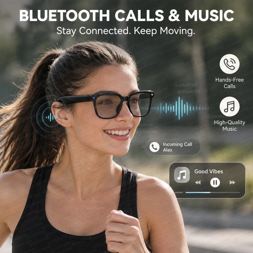 2026 AI Smart Glasses 13MP Camera Take Photo Live Streaming ChatGPT Translations Stabilized POV Recording Audio Music Sunglasses